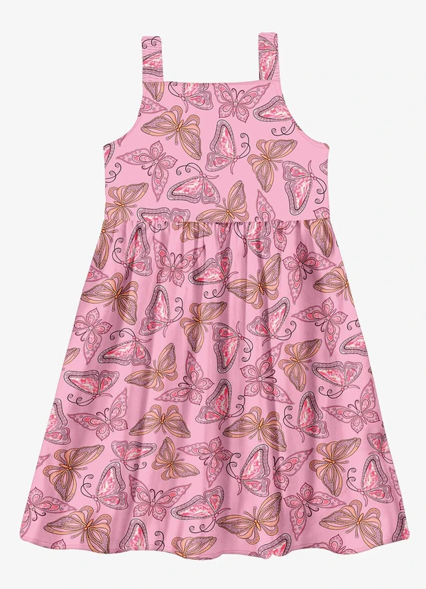 Trick Nick - Vestido Menina Popeline Borboletas Rosa