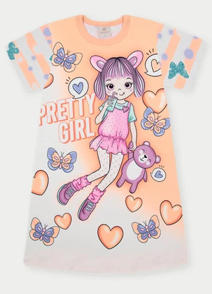 Abrange - Vestido Menina Pretty Girl Laranja - ABRANGE