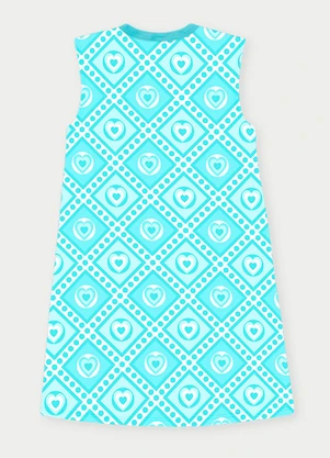 Abrange - Vestido Menina Space Cats Azul - ABRANGE