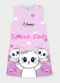 Abrange - Vestido Menina Space Cats Azul - variação: Roxo