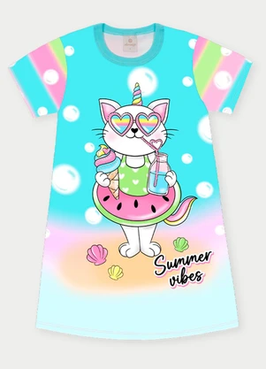 Abrange - Vestido Menina Summer Vibes Azul - ABRANGE