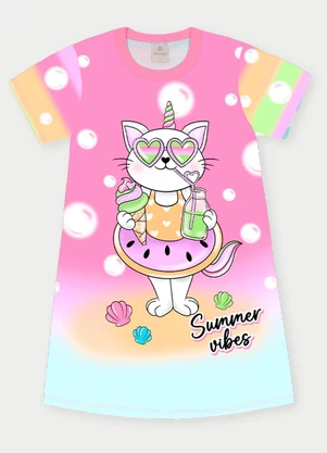 Abrange - Vestido Menina Summer Vibes Rosa - ABRANGE