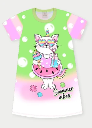 Abrange - Vestido Menina Summer Vibes Verde - ABRANGE