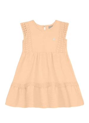 Brandili Mundi - Vestido Menina Tecido Texturizado Laranja - BRANDILI MUNDI