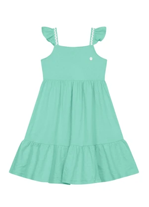 Brandili - Vestido Menina Texturizado Verde - BRANDILI