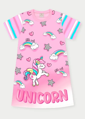 Abrange - Vestido Menina Unicórnio Rosa - ABRANGE