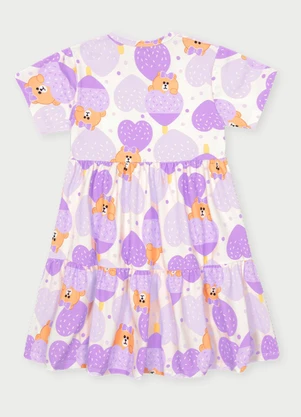 Abrange - Vestido Menina Ursinha Roxo - ABRANGE