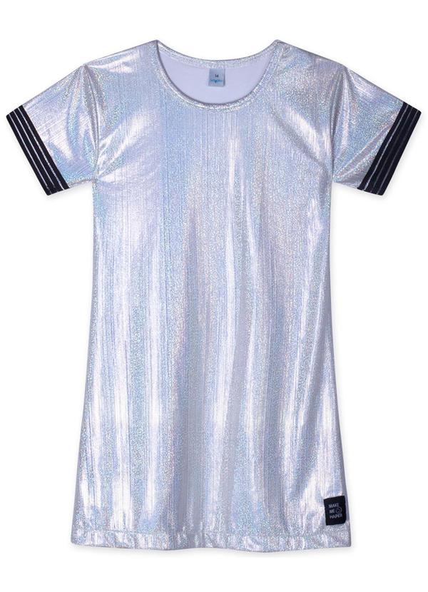 Hapier - Vestido Metalizado Juvenil Branco