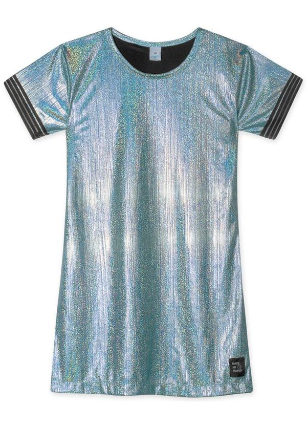 Hapier - Vestido Metalizado Juvenil Feminino Azul