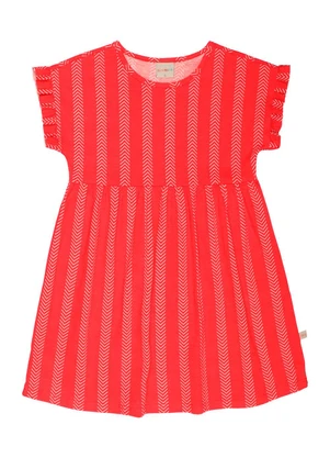 Tink Bink - Vestido Mg com Babadinho Estampado Vermelho - TINK BINK