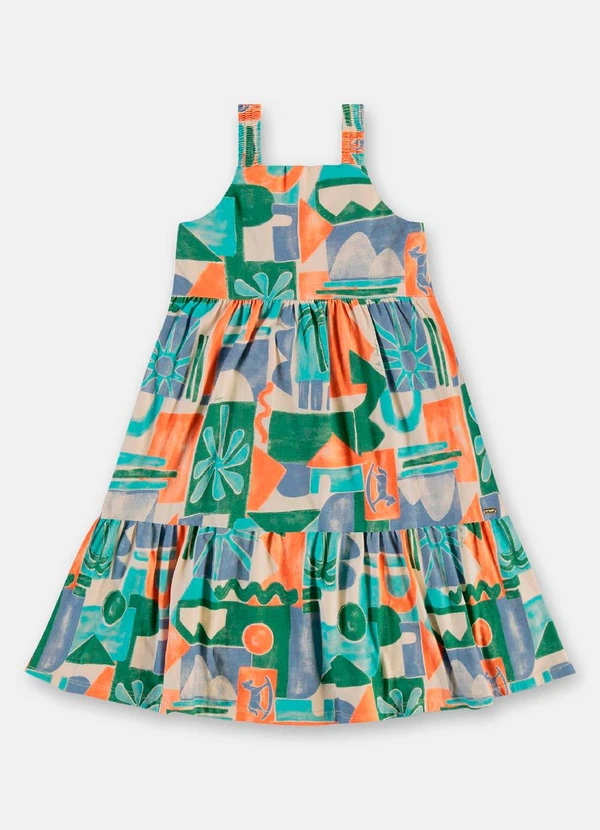 Up Baby - Vestido Midi Algodão Alças Verde 2