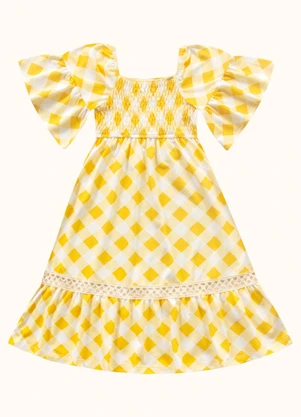 Fakini Kids - Vestido Midi Amarelo - FAKINI KIDS