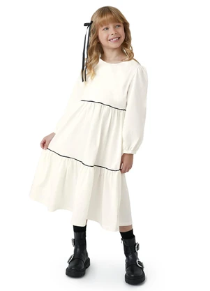 Carinhoso - Vestido Midi Amplo Texturizado Bege - CARINHOSO