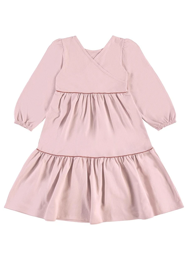 Carinhoso - Vestido Midi Amplo Texturizado Rosa 2