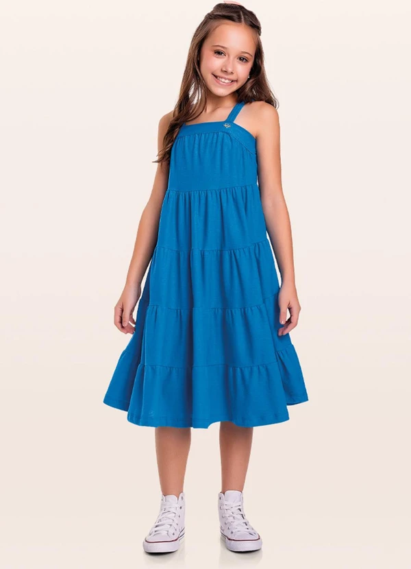 Fakini Kids - Vestido Midi Azul
