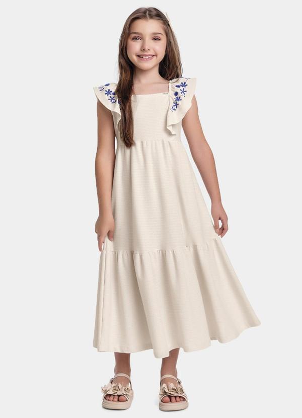 Fakini Kids - Vestido Midi Bege