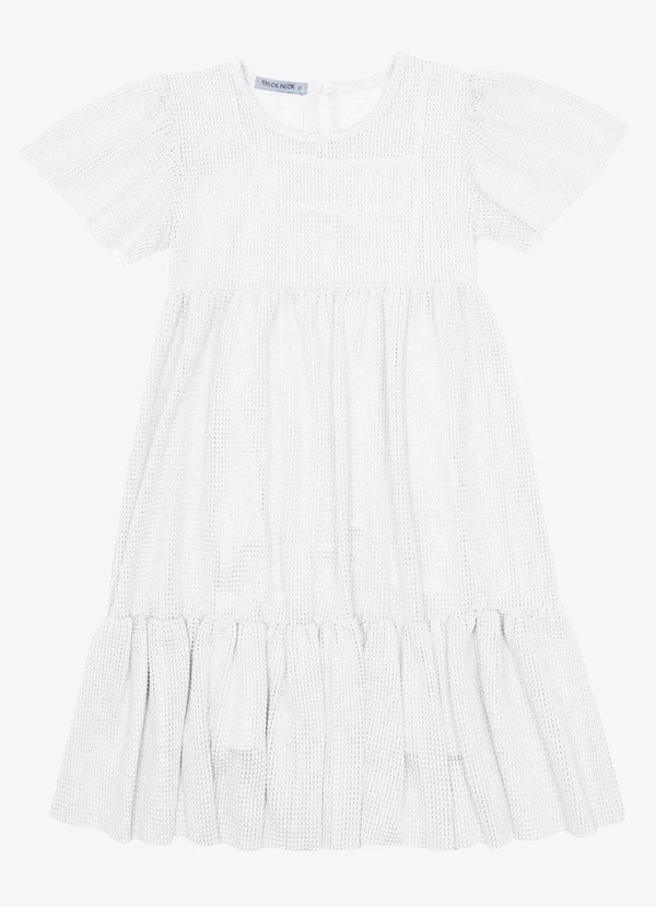 Trick Nick - Vestido Midi com Sobreposicao Branco