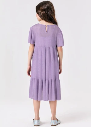 Trick Nick - Vestido Midi com Sobreposicao Roxo - TRICK NICK