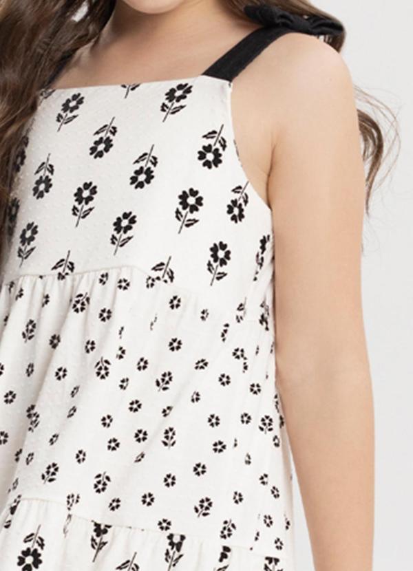 Alakazoo - Vestido Midi de Alça Estampado Branco 2