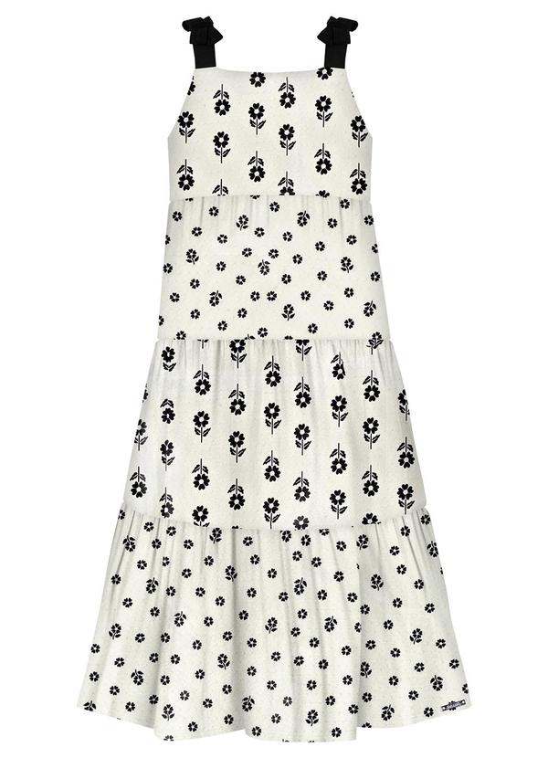 Alakazoo - Vestido Midi de Alça Estampado Branco 3