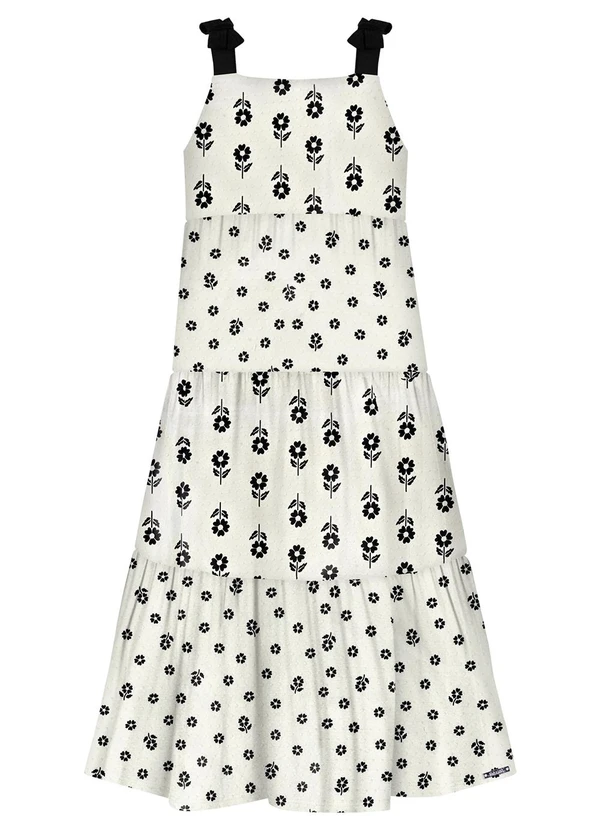 Alakazoo - Vestido Midi de Alça Estampado Branco 3