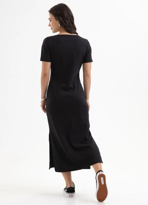 Cativa You - Vestido Midi em Algodão Preto - CATIVA YOU