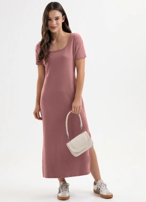 Cativa You - Vestido Midi em Algodão Rosa - CATIVA YOU