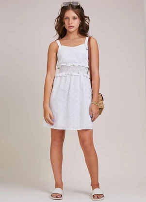 I Am - Vestido Midi em Laise Branco - I AM