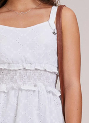 I Am - Vestido Midi em Laise Branco - I AM