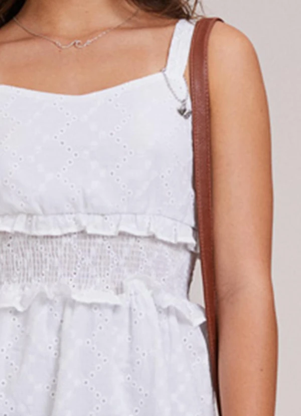I Am - Vestido Midi em Laise Branco 2
