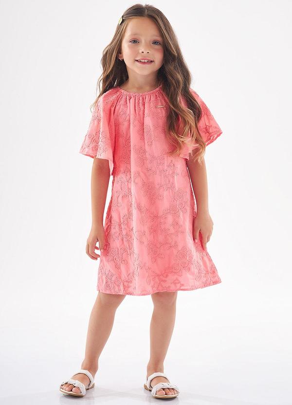 Up Baby - Vestido Midi em Laise Rosa