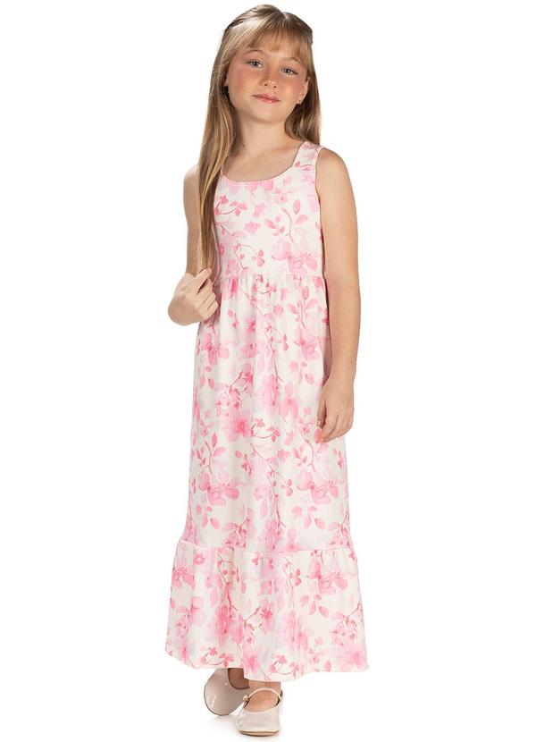 Amada - Vestido Midi em Malha Nice Sublimada Rosa