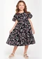 Trick Nick - Vestido Midi Infantil Borboletas Rosa - variação: Preto