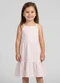 Select - Vestido Midi Infantil com Recorte Franzido Rosa - variação: Rosa