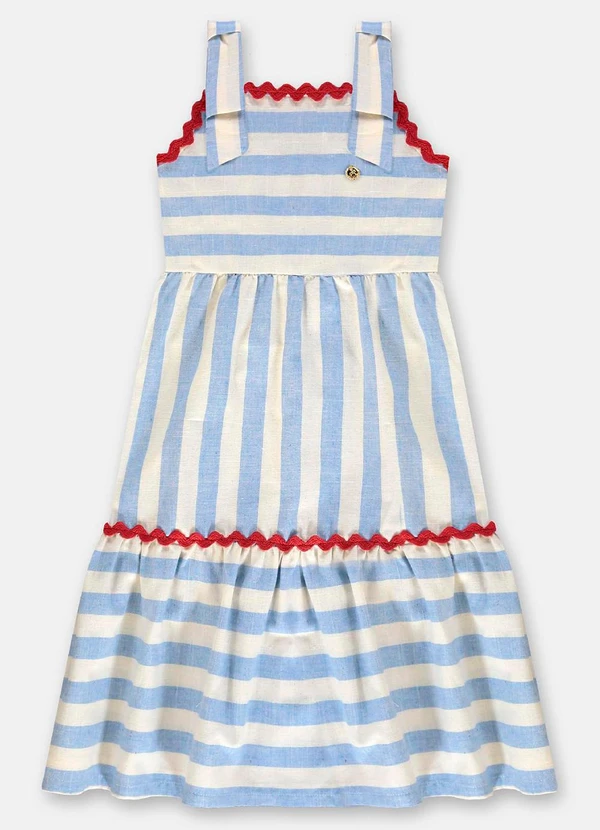 Up Baby - Vestido Midi Infantil em Algodão Azul 2