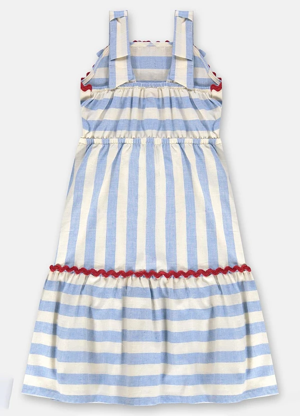 Up Baby - Vestido Midi Infantil em Algodão Azul 3