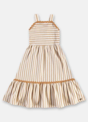 Up Baby - Vestido Midi Infantil em Piquet Bege - UP BABY