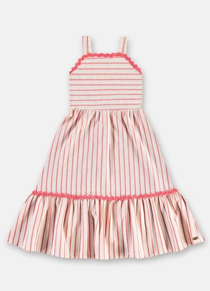 Up Baby - Vestido Midi Infantil em Piquet Rosa - UP BABY