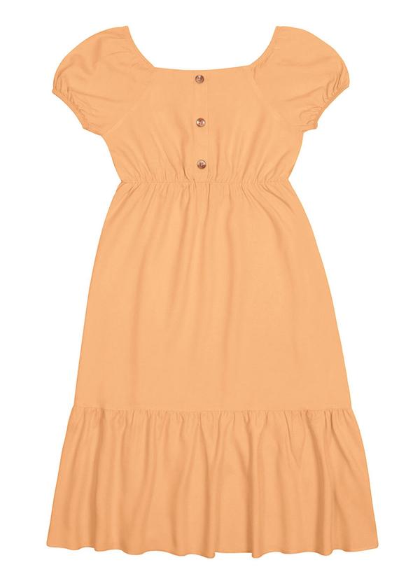 Alakazoo - Vestido Midi Infantil em Viscose com Babado Laranja 2