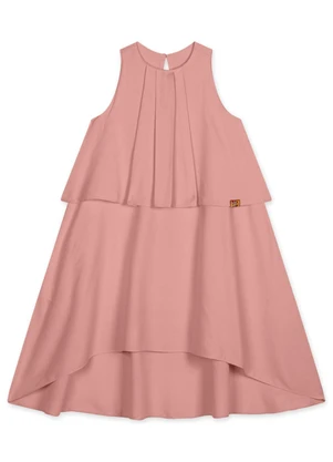 Lilica Ripilica - Vestido Midi Infantil Feminino Rosa - LILICA RIPILICA