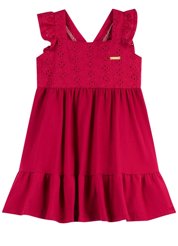Colorittá - Vestido Midi Infantil Menina Laise Vermelho 3