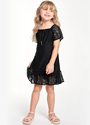 Trick Nick Vestido Midi Infantil Preto
