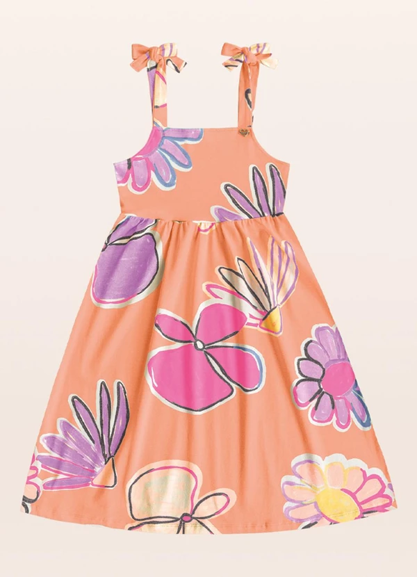 Fakini Kids - Vestido Midi Laranja