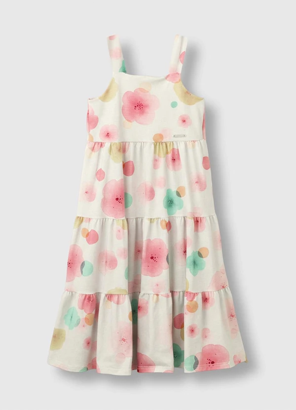Carinhoso - Vestido Mídi Marias Floral Off White