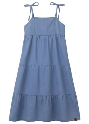 Malwee Kids - Vestido Mídi Marias Jeans Azul - MALWEE KIDS