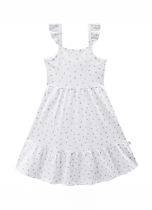 Malwee Kids - Vestido Mídi Marias Poá Branco 2