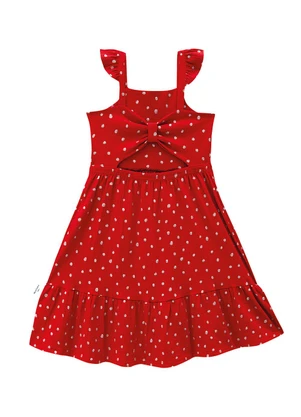 Malwee Kids - Vestido Mídi Marias Poá Vermelho - MALWEE KIDS