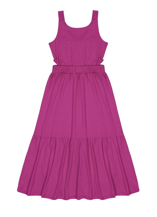 Alakazoo - Vestido Midi Menina com Abertura Lateral Rosa