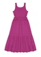 Alakazoo - Vestido Midi Menina com Abertura Lateral Rosa - variação: Rosa