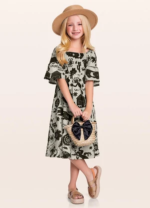 Fakini Kids - Vestido Midi Preto - FAKINI KIDS